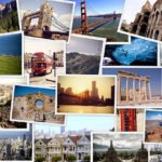 merge of images from around the world - europe, america and asia