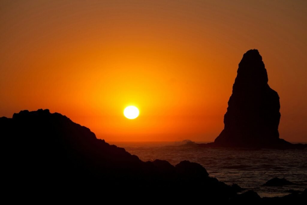 rock formation during golden hour
